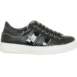 Sneakers en Cuir Vitello noires-Patrizia Pepe Discount
