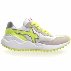 Sneakers en Cuir Wolf blanc/jaune fluo-W6YZ Sale