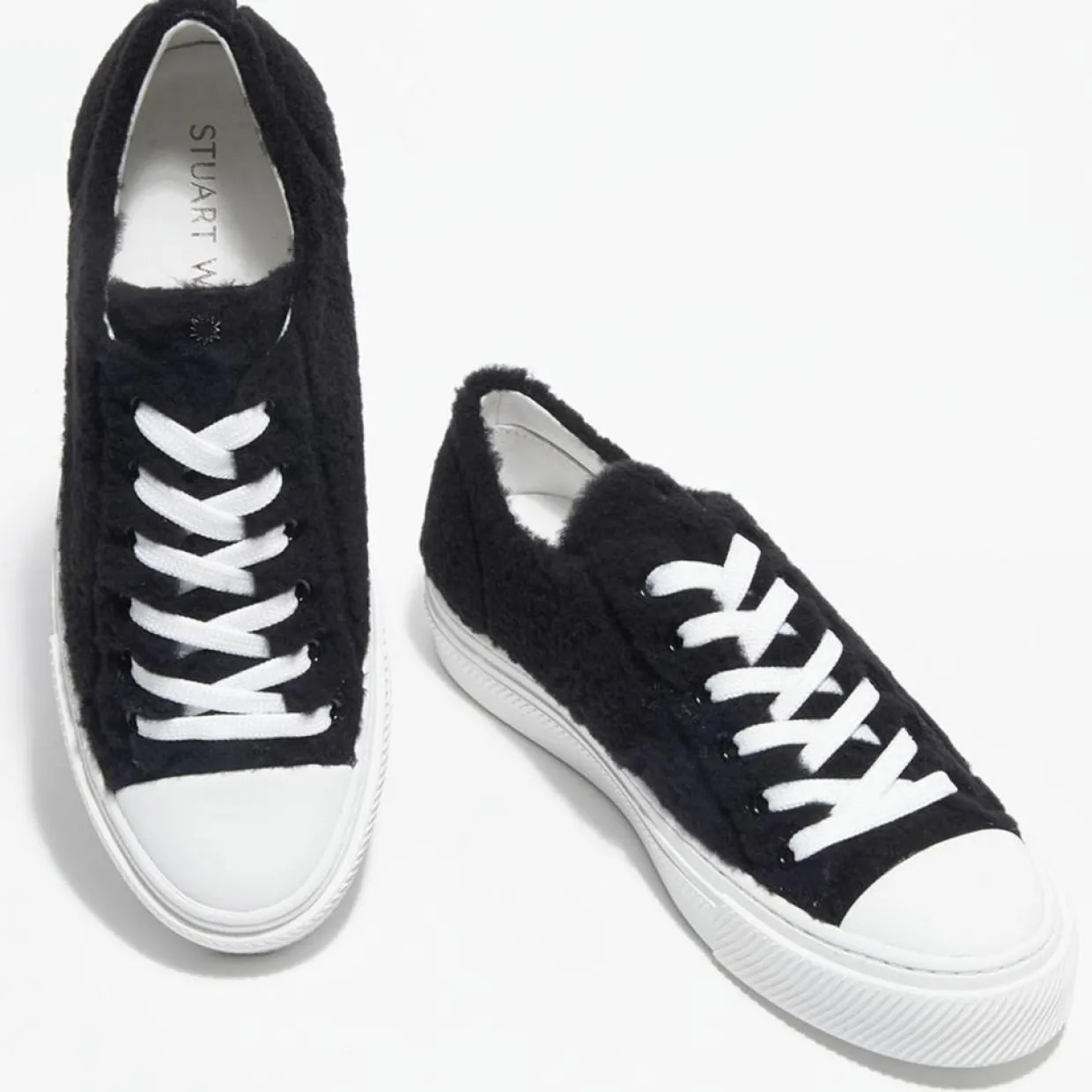 Femme Stuart Weitzman Baskets^Sneakers en Peau de Mouton Ollie Chill noires