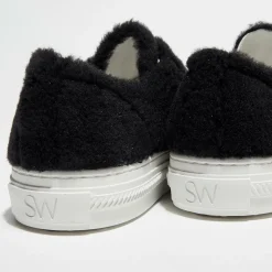 Femme Stuart Weitzman Baskets^Sneakers en Peau de Mouton Ollie Chill noires