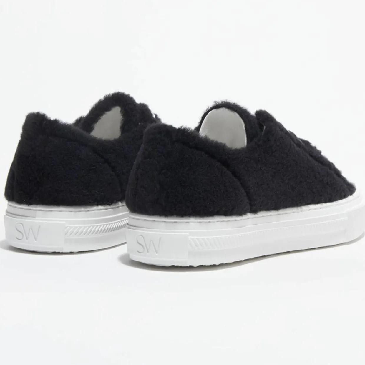 Femme Stuart Weitzman Baskets^Sneakers en Peau de Mouton Ollie Chill noires