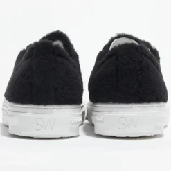 Femme Stuart Weitzman Baskets^Sneakers en Peau de Mouton Ollie Chill noires