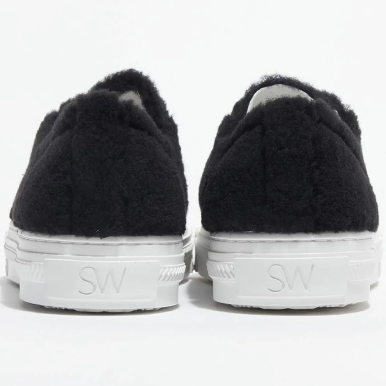 Femme Stuart Weitzman Baskets^Sneakers en Peau de Mouton Ollie Chill noires