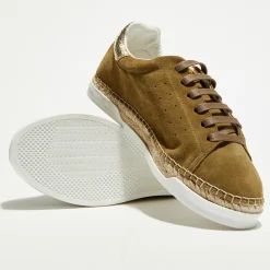 Sneakers en Velours de Cuir Lancry kaki-Canal Saint Martin Online