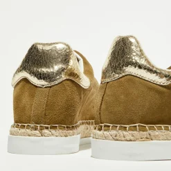 Sneakers en Velours de Cuir Lancry kaki-Canal Saint Martin Online