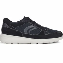 Sneakers en Velours de Cuir Sestiere bleu marine-Geox Sale