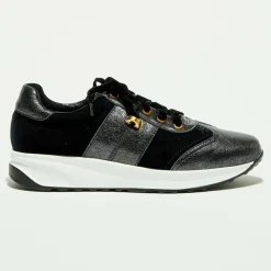 Sneakers en Velours de cuir Boy noires-Atelier Mercadal Online