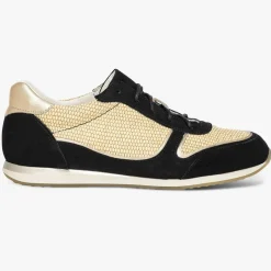 Sneakers en Velours de Cuir biamtières Lyman noir/paille-Bocage Hot