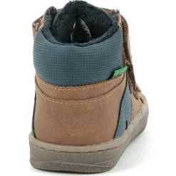 Sneakers fourrées en Velours de Cuir Lohan camel/bleu-Kickers Hot
