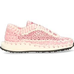 Femme Valentino Baskets^Sneakers macramé blanc/rose