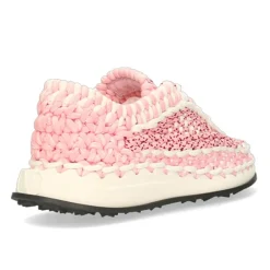 Femme Valentino Baskets^Sneakers macramé blanc/rose