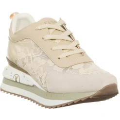 Femme CafèNoir Baskets^Sneakers Moana beige/doré - Talon 5 cm