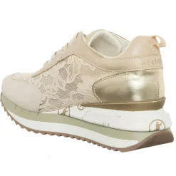 Femme CafèNoir Baskets^Sneakers Moana beige/doré - Talon 5 cm