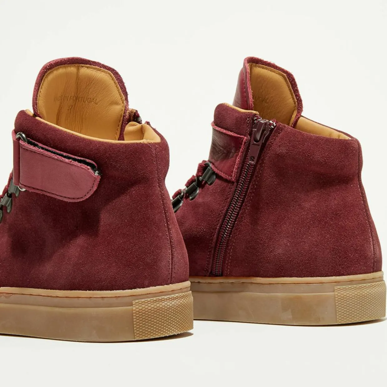 Homme Canal Saint Martin Baskets^Sneakers Montantes en Velours de Cuir Ferry bordeaux