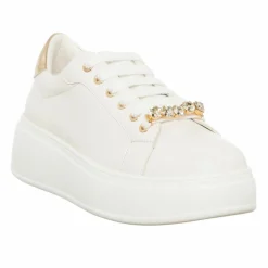 Sneakers Noa écru/doré - Plateforme 5 cm-Loretta by Loretta Hot