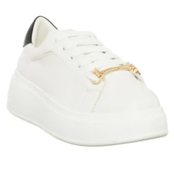 Sneakers Sona blanc/noir - Plateforme 5 cm-Loretta by Loretta Hot