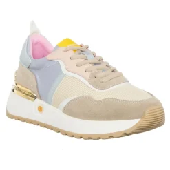 Sneakers Timy blanc/beige/rose/bleu-CafèNoir Clearance