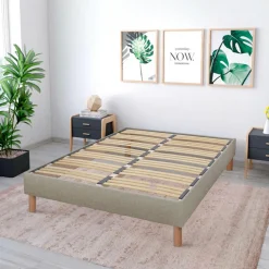 Sommier en bois Kit Lino beige - 90x200 cm-Hypsom