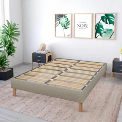 Hypsom Sommiers^Sommier en bois Kit Lino beige - 90x190 cm