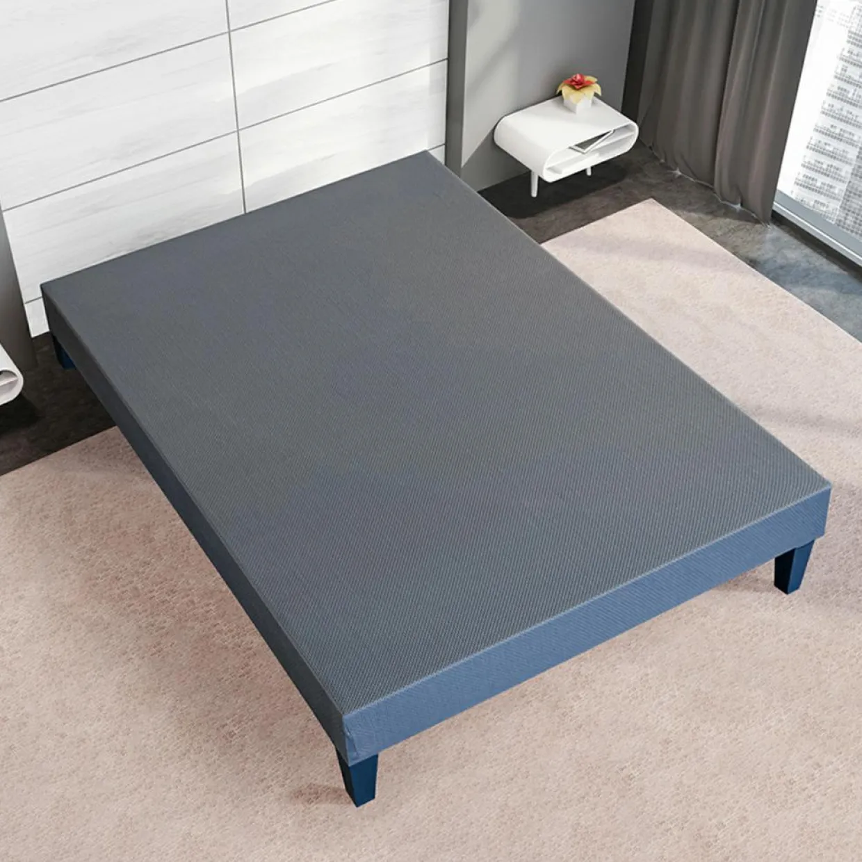 Sommier tapissier à lattes en Kit Délicatesse gris - 180x200 cm-Hypsom New