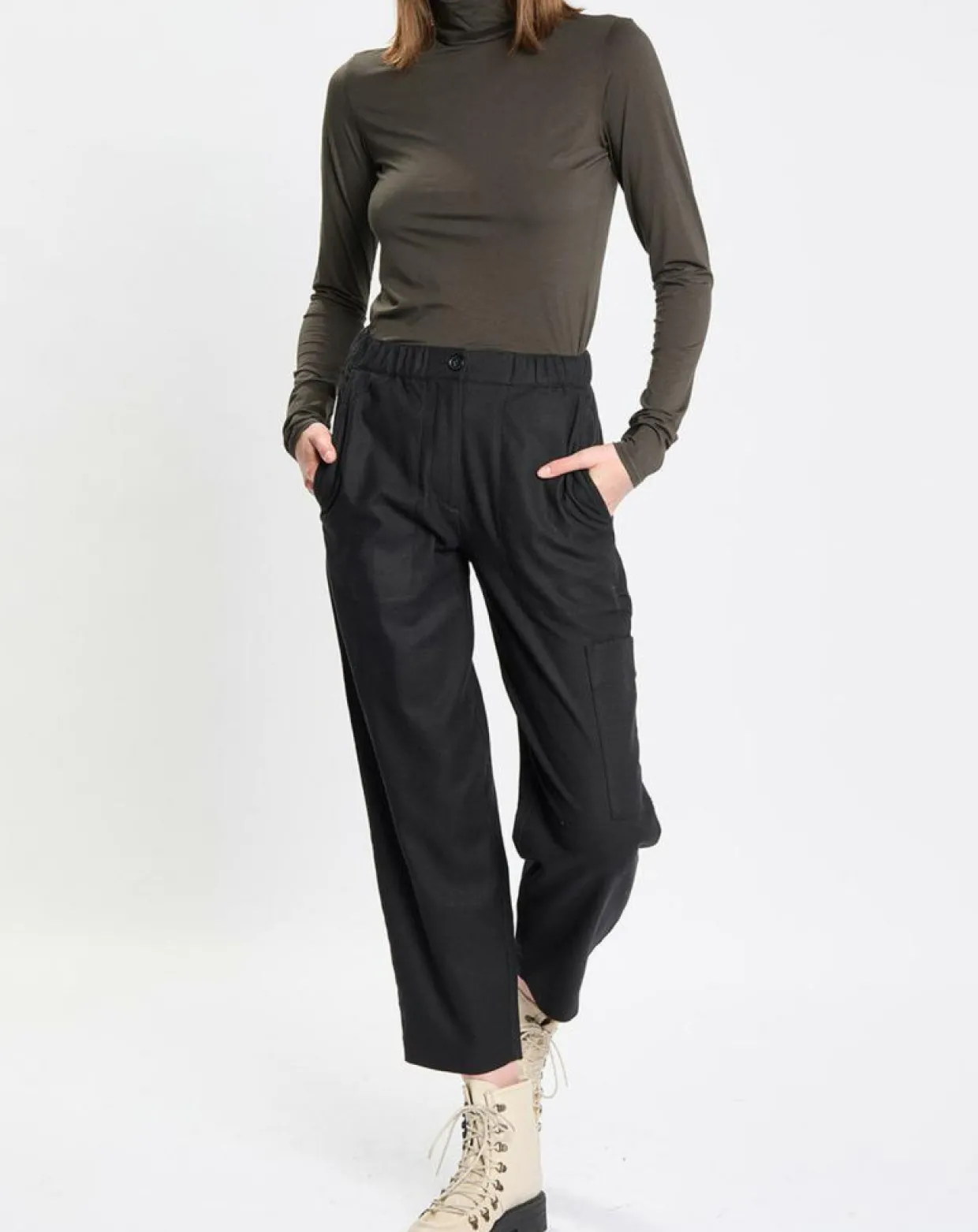 Sous pull en Coton mélangé Manches longues kaki-Marc O'Polo Sale