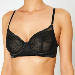 Femme Huit Lingerie, Nuit^Soutien-gorge avec armatures en Soie mélangée Captive noir