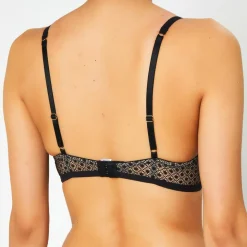 Soutien-gorge avec armatures en Soie mélangée Rendez-vous noir-Huit Hot