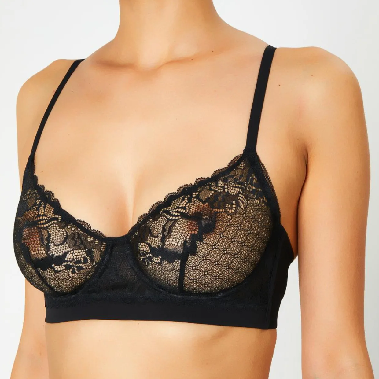 Soutien-gorge avec armatures en Soie mélangée Poprock noir-Huit Best