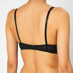 Femme Huit Lingerie, Nuit^Soutien-gorge avec armatures en Soie mélangée Flock noir