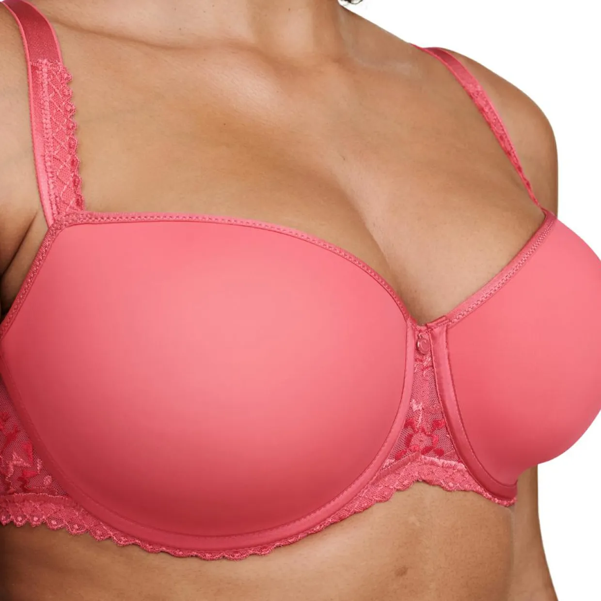 Femme Chantelle Lingerie, Nuit^Soutien-gorge Coque Corbeille Memory Every Curve corallin