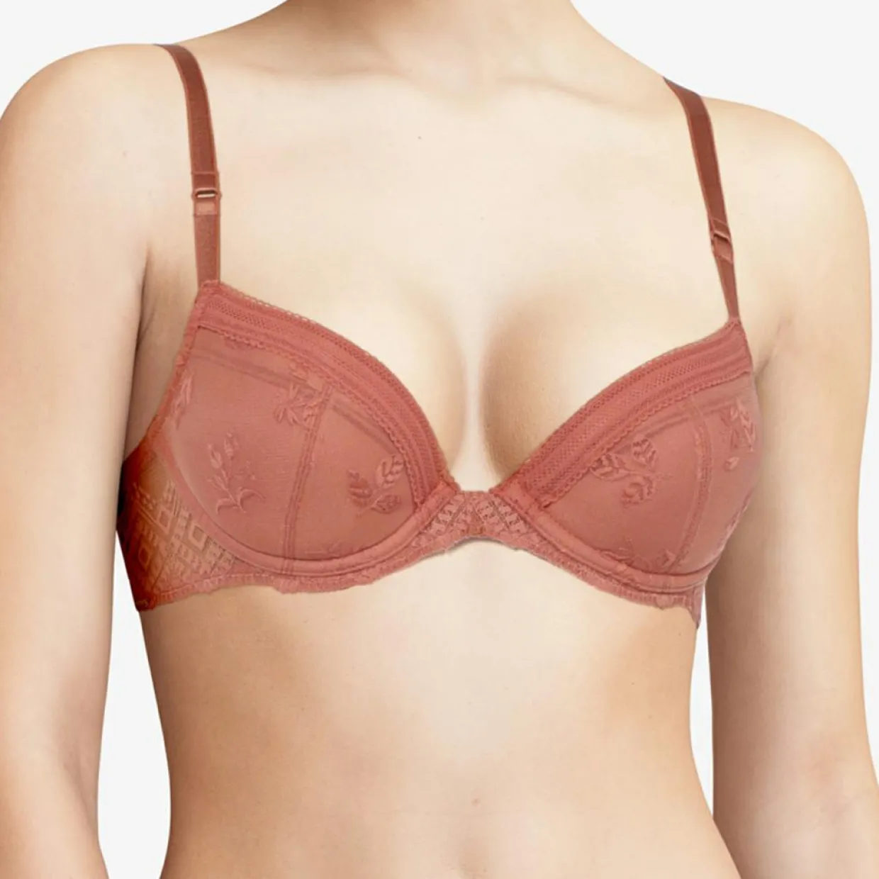 Femme Chantelle Lingerie, Nuit^Soutien-gorge coques push-up avec mousse Réaumur rose canyon