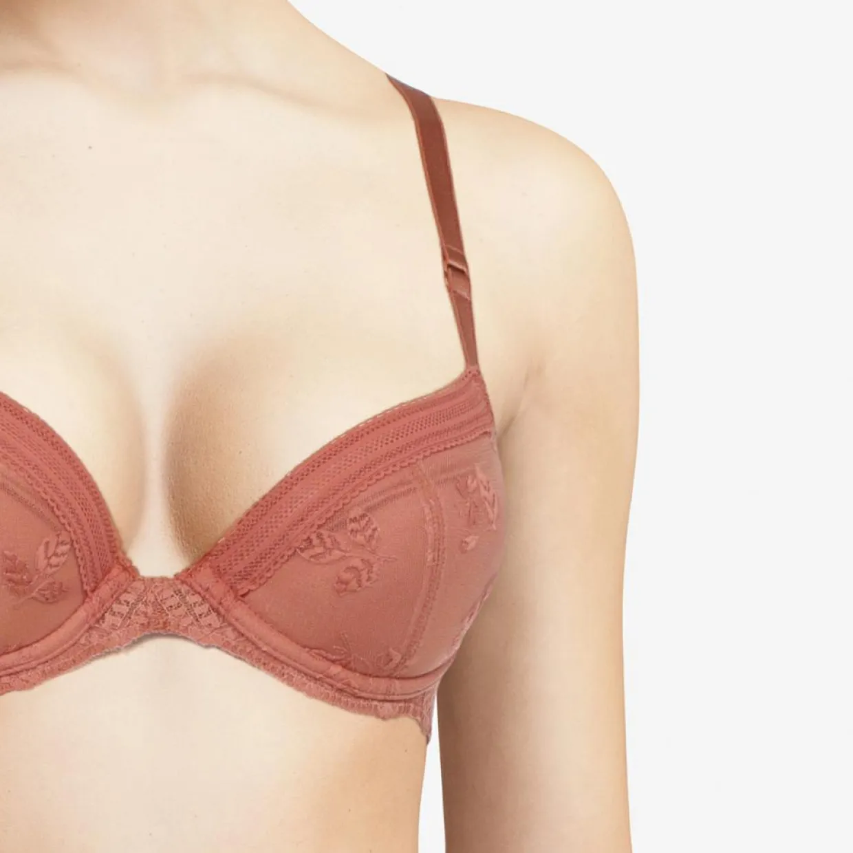 Femme Chantelle Lingerie, Nuit^Soutien-gorge coques push-up avec mousse Réaumur rose canyon