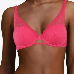Femme Chantelle Lingerie, Nuit^Soutien-gorge coques spacer Marceau rose lipstick