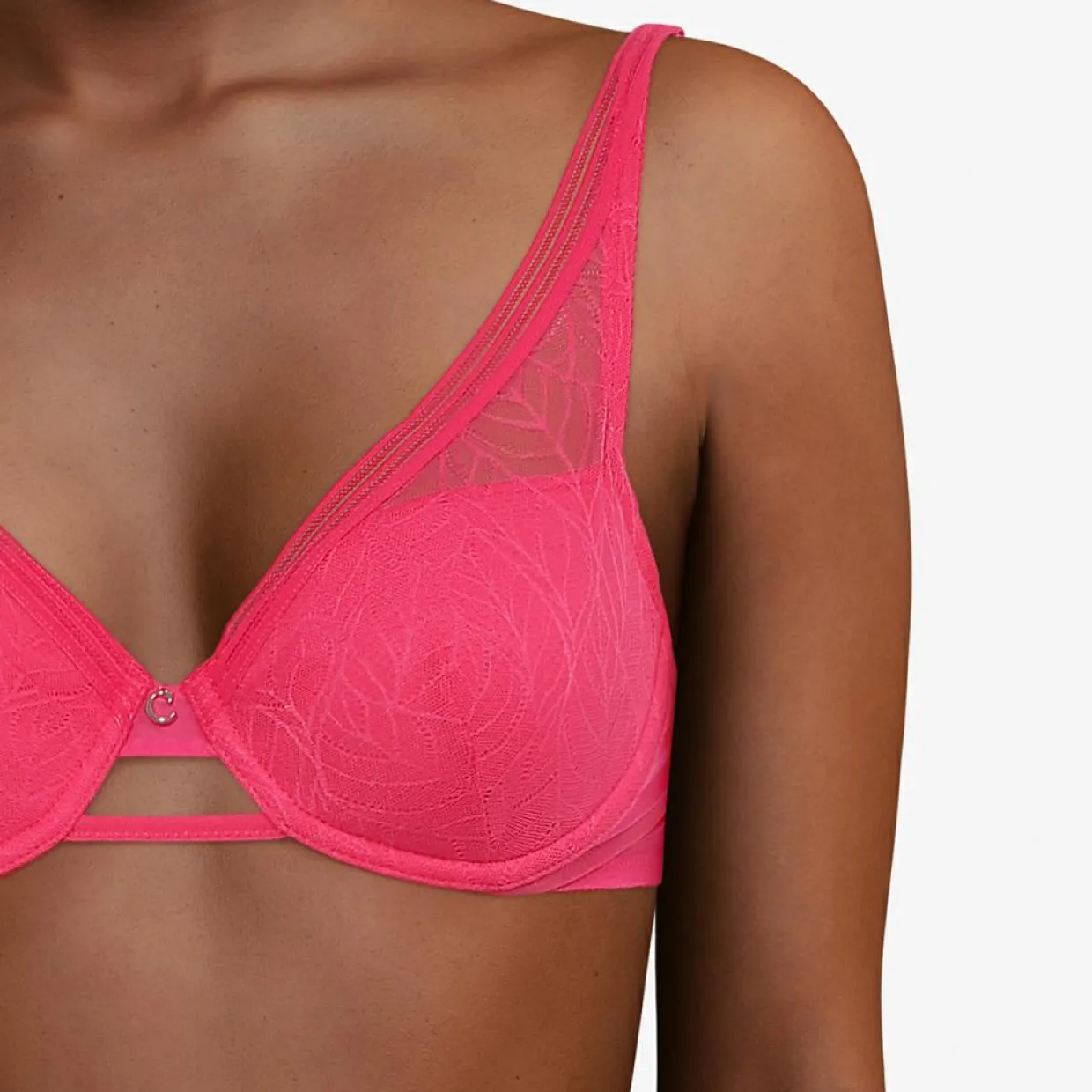 Femme Chantelle Lingerie, Nuit^Soutien-gorge coques spacer Marceau rose lipstick