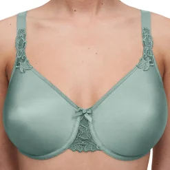 Femme Chantelle Lingerie, Nuit^Soutien-gorge Enveloppant Moulé avec armatures Hedona vert treillis