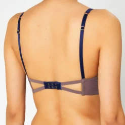 Femme Huit Lingerie, Nuit^Soutien-gorge sans armatures en Soie mélangée Skin 02 violet