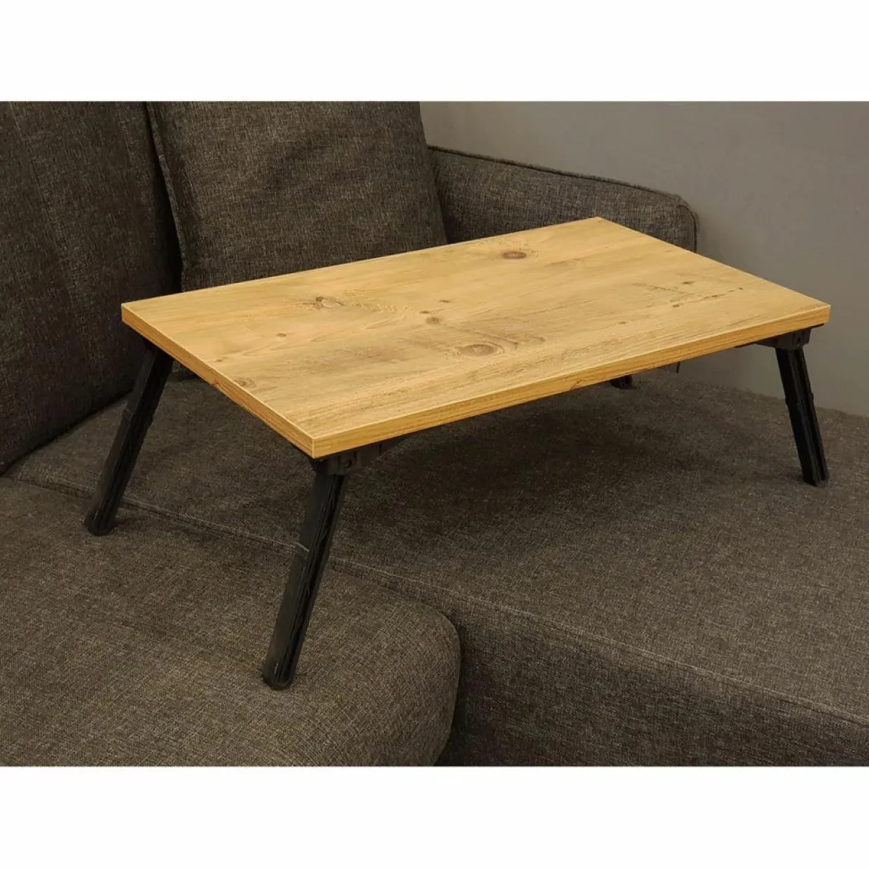 Support pour ordinateur portable Gusto pin/noir - 35x60x24.5 cm-Wooden Art Sale
