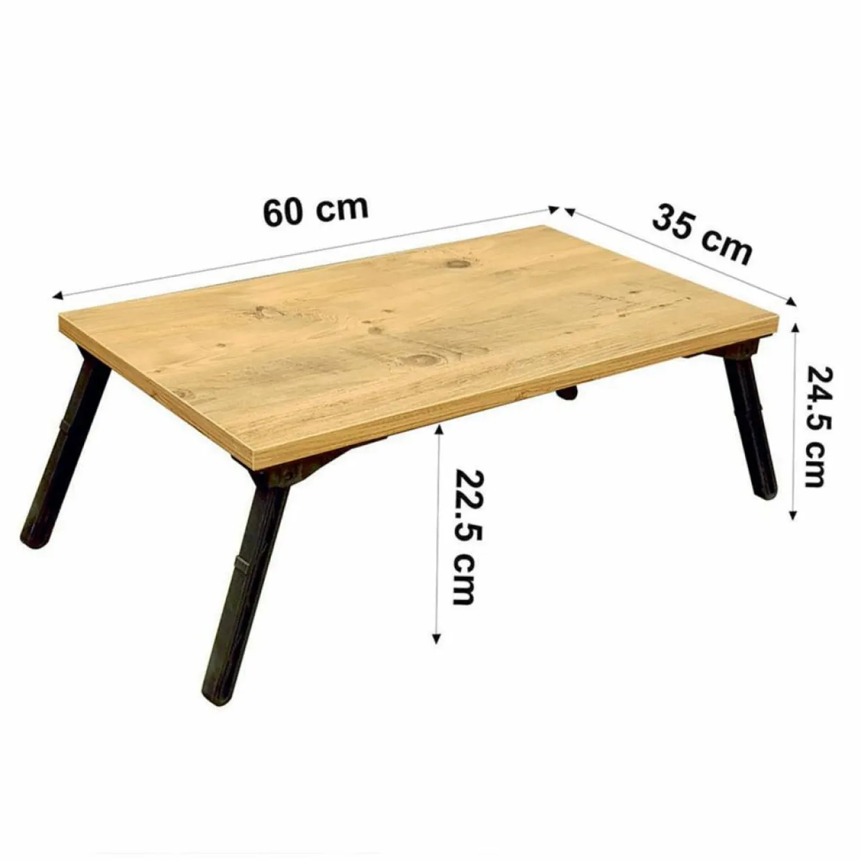 Support pour ordinateur portable Gusto pin/noir - 35x60x24.5 cm-Wooden Art Sale