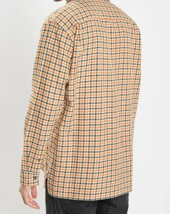 Surchemise 100% Coton Bio Relaxed Fit à carreaux vert/orange-Marc O'Polo Clearance