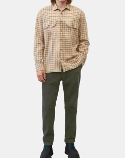 Surchemise 100% Coton Bio Relaxed Fit à carreaux vert/orange-Marc O'Polo Clearance