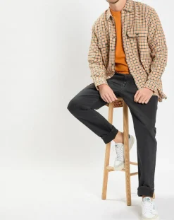 Surchemise 100% Coton Bio Relaxed Fit à carreaux vert/orange-Marc O'Polo Clearance