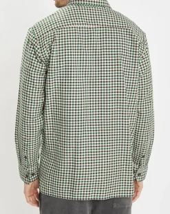 Homme Marc O'Polo Chemises^Surchemise 100% Coton Bio Relaxed Fit à carreaux vert/marron