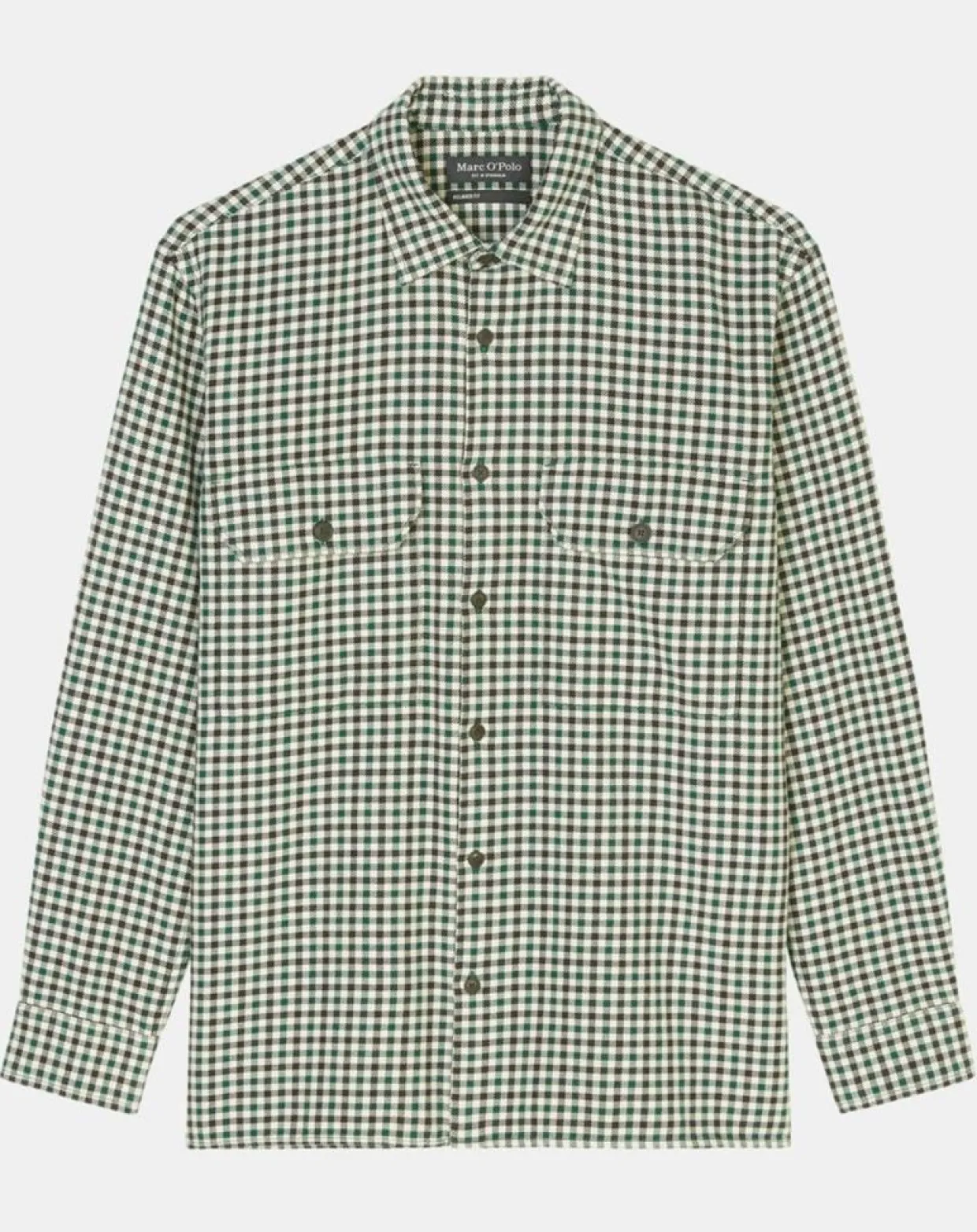 Homme Marc O'Polo Chemises^Surchemise 100% Coton Bio Relaxed Fit à carreaux vert/marron