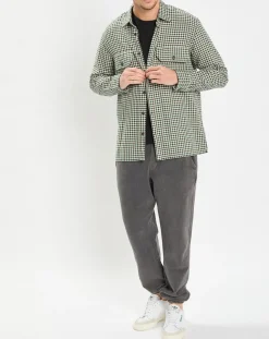 Homme Marc O'Polo Chemises^Surchemise 100% Coton Bio Relaxed Fit à carreaux vert/marron