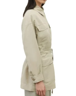 Surchemise Ceinturée en Lin mélangé beige clair-Marc O'Polo