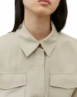 Surchemise Ceinturée en Lin mélangé beige clair-Marc O'Polo