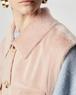 Femme Lou Andrea Chemises^Surchemise en Fausse Fourrure Lily rose poudre