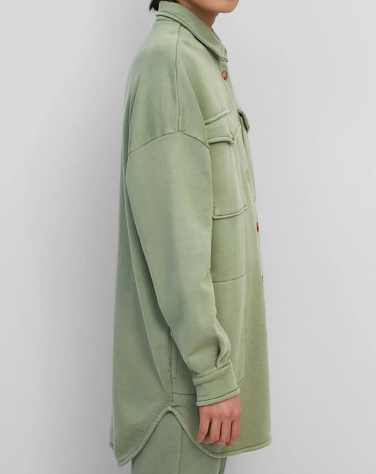Surchemise en Jersey Coton Bio Oversized vert clair-Marc O'Polo Sale