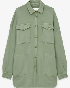 Surchemise en Jersey Coton Bio Oversized vert clair-Marc O'Polo Sale
