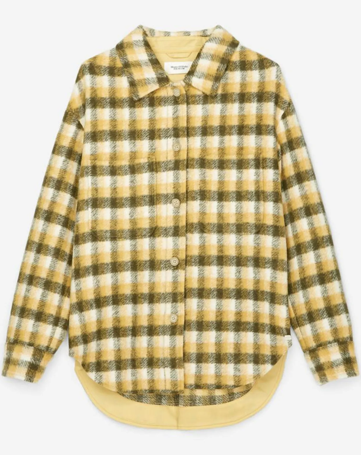 Surchemise en Laine mélangée Kro moutarde/écru-Marc O'Polo Clearance